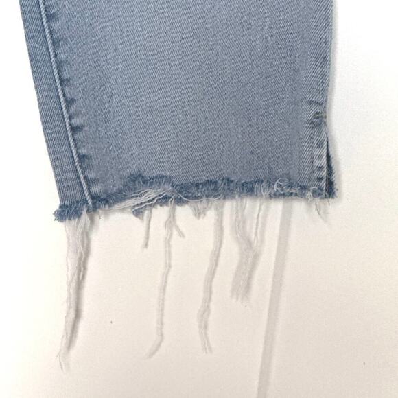 Kancan High Rise Button Fly Raw Hem Cropped Straight Jeans Size 28 - Picture 4 of 9